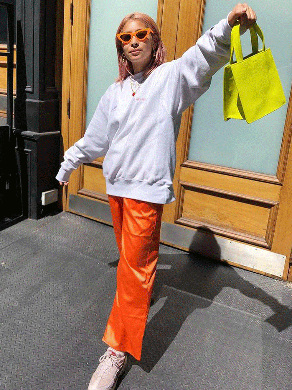 Business Lady Pants, Tangerine  Pants for women, Dressy tops