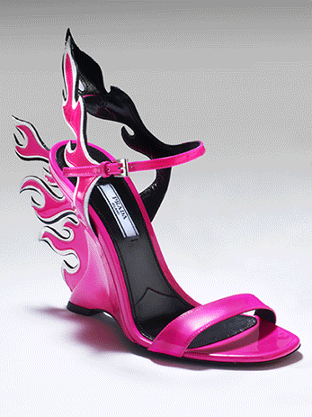 Prada Flame Wedge Shoes: The Heels 